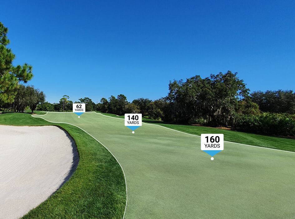 Golf Course showing GPS yardages