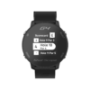 Front view of Black G4 GPS watch with scorecard