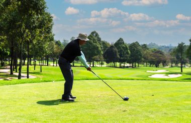 Male golfer on tee