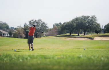 Male golfer on tee box