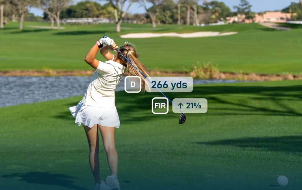 Golfer hitting a shot off the tee