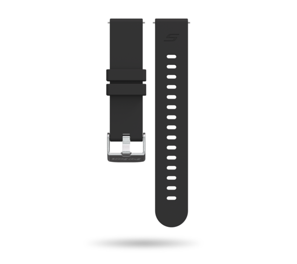 Front view of carbon grey G5 watch strap