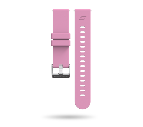 Front view of pink G5 watch strap