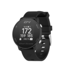 Front right view of Black G4 GPS watch with front, middle and back screen