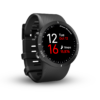 Front left view of Black V5 GPS watch with clockface