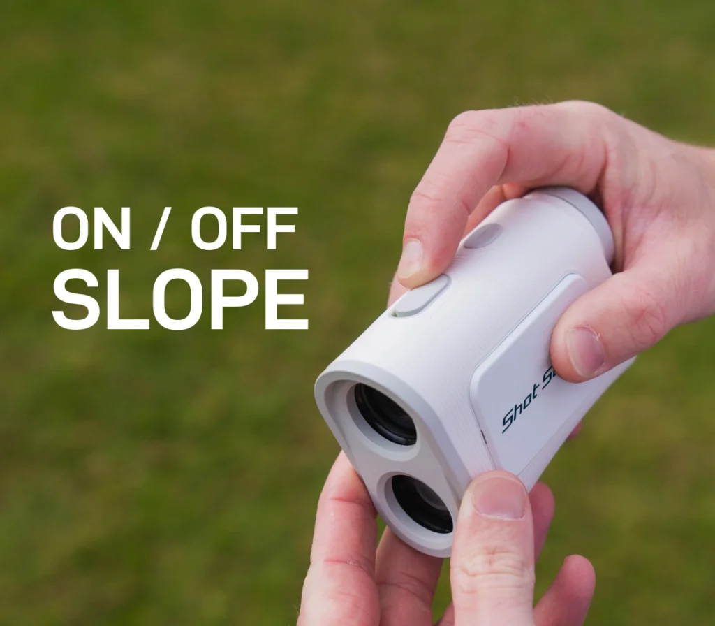 Golfer using the adaptive slope switch on PRO X