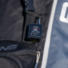 Image of H4 GPS handheld attached to a golf bag with the carabiner