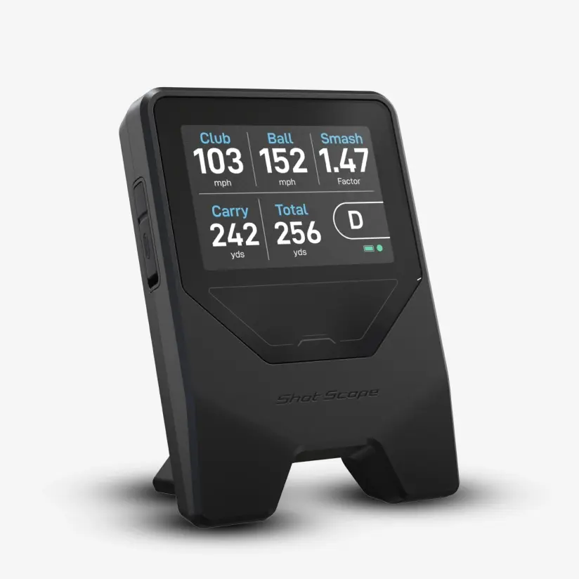 LM1 Launch Monitor on grey background