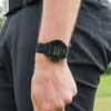 Male golfer wearing Black G4 GPS watch with layups screen