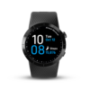 Front view of stealth black X5 GPS watch with clockface