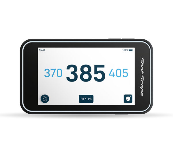Shot Scope H50 GPS Handheld showing GPS distances landscape view