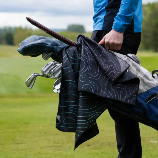 Shot Scope Contour towel on golf bag