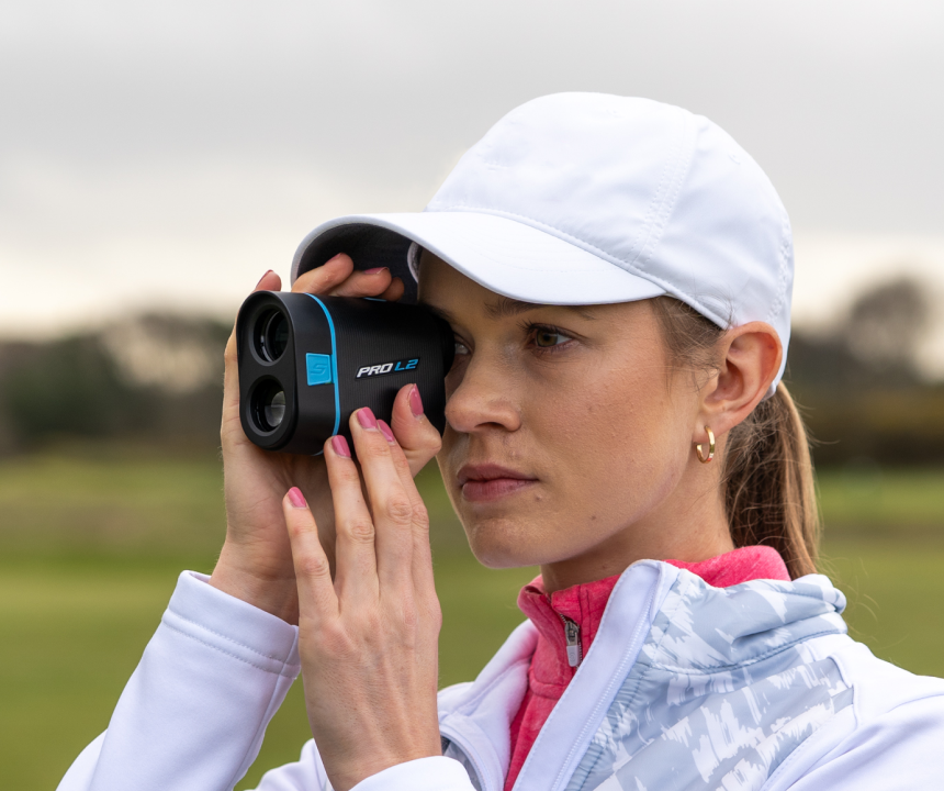 golfer using pro l2 laser rangefinder