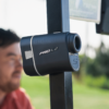 View of Grey PRO L2 rangefinder mounted on a golf cart