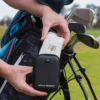 Golfer putting PRO X in carry case