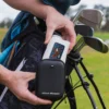 Golfer putting PRO X in carry case